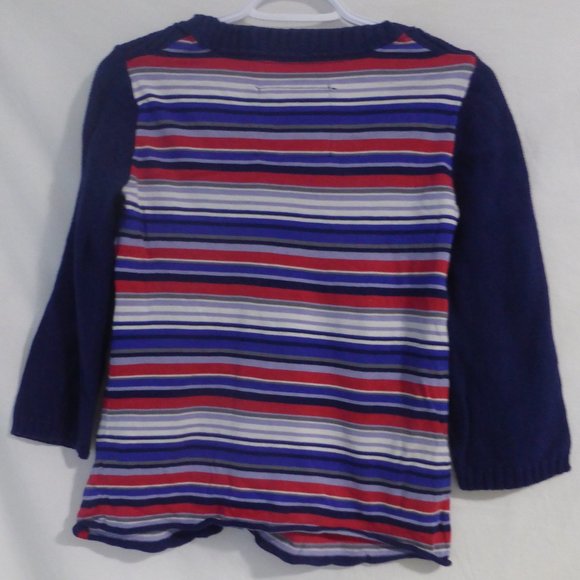 EDC, small, striped cardigan, 3 button front, open bottom, GUC - Picture 2 of 14